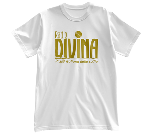 T-Shirt Radio Divina la più italiana stampa oro