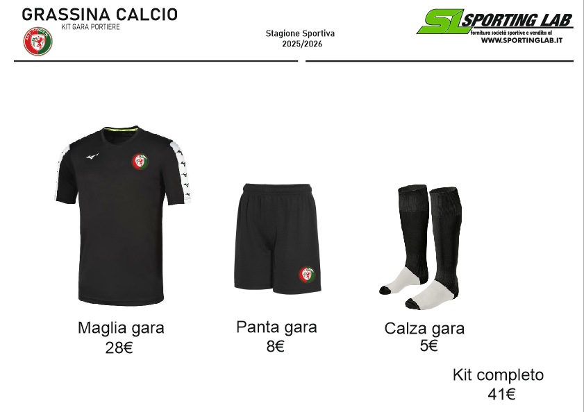 Kit gara PORTIERE Grassina Calcio