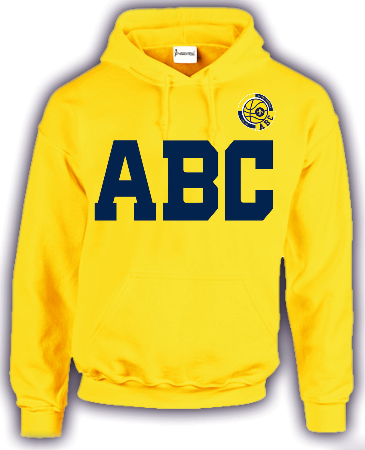 Felpa Cappuccio e Marsupio Giallo ABC Castelfiorentino
