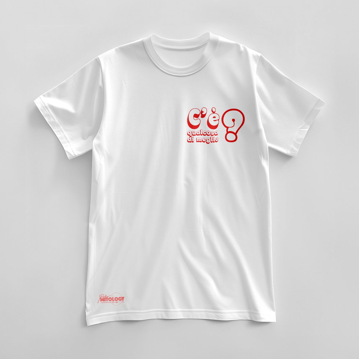 T-shirt Radio Mitology bianca "C'è qualcosa di meglio?"