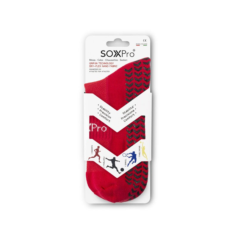 SOXPRO Calze Grip e Anti Slip rosso
