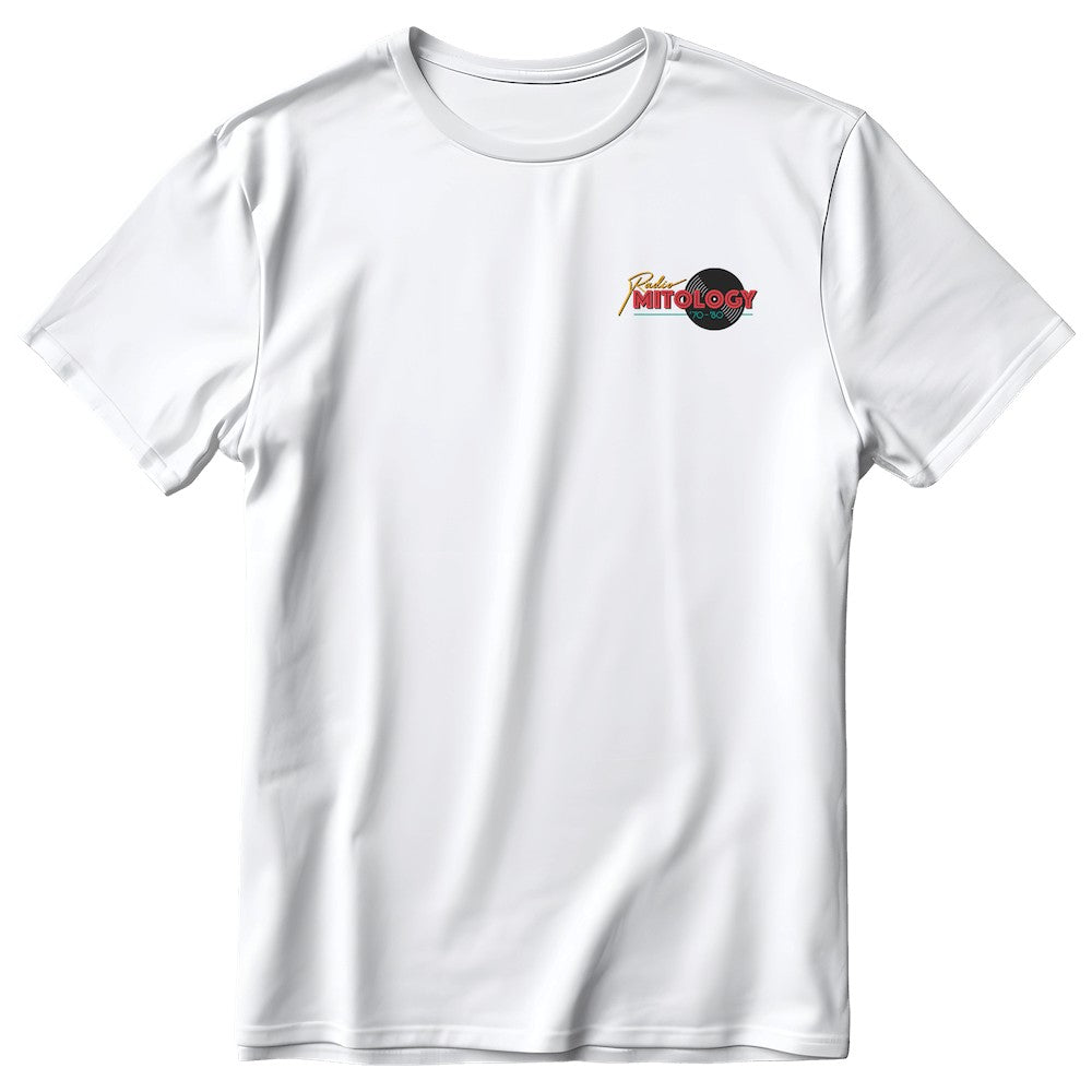 t-shirt Bianca radio Mitology logo piccolo