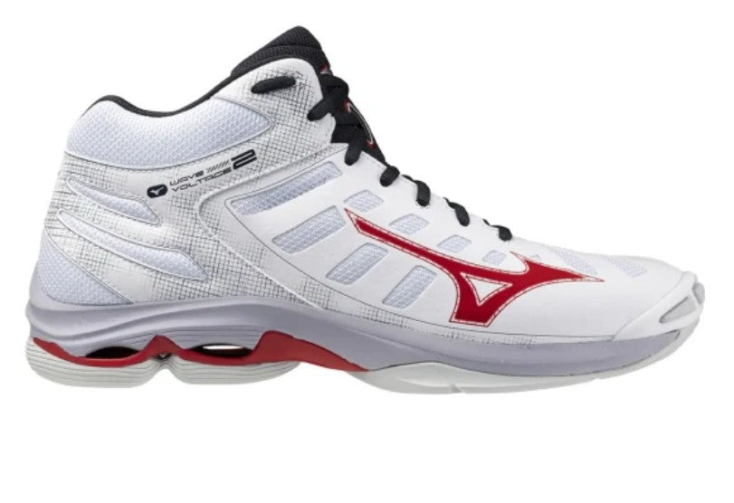 Mizuno Wave Voltage Mid White Black Red